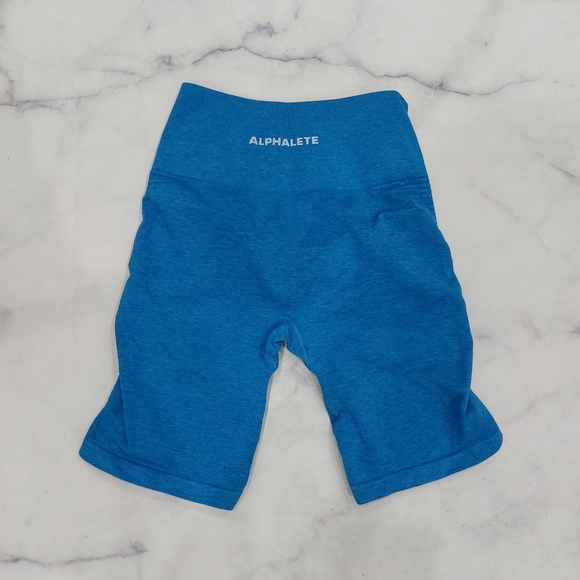 Alphalete Blue Seamless Biker Shorts Medium - Picture 4 of 8